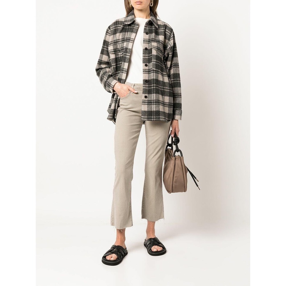 Mother The Insider Ankle Fray jeans in Chalk Oxford Tan Size 28